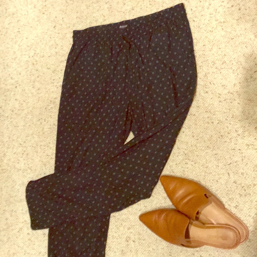 Madewell Black Patterned Ankle Pants